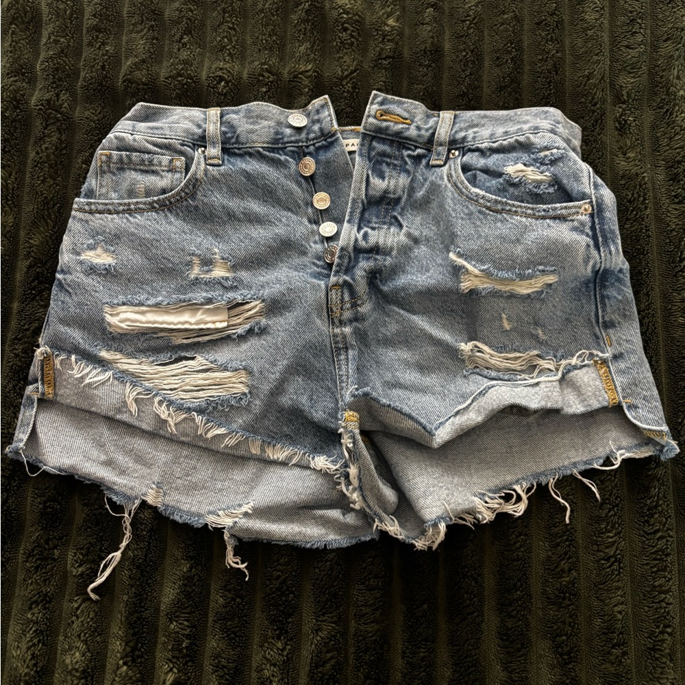 PacSun Blue Jean Shorts Distressed High-Waisted